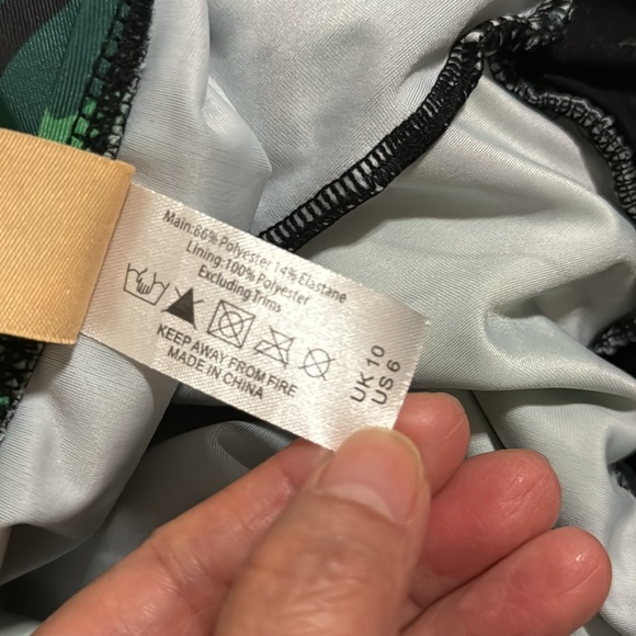 Collectif X Playful Promises Green Palm Skirted Swimsuit One Piece Pinup-6 - Picture 12 of 12